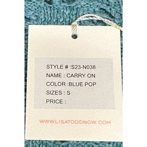 Lisa Todd Carry On Snap Front Cardigan in Blue Pop NWT Size Small - Picture 4 of 5